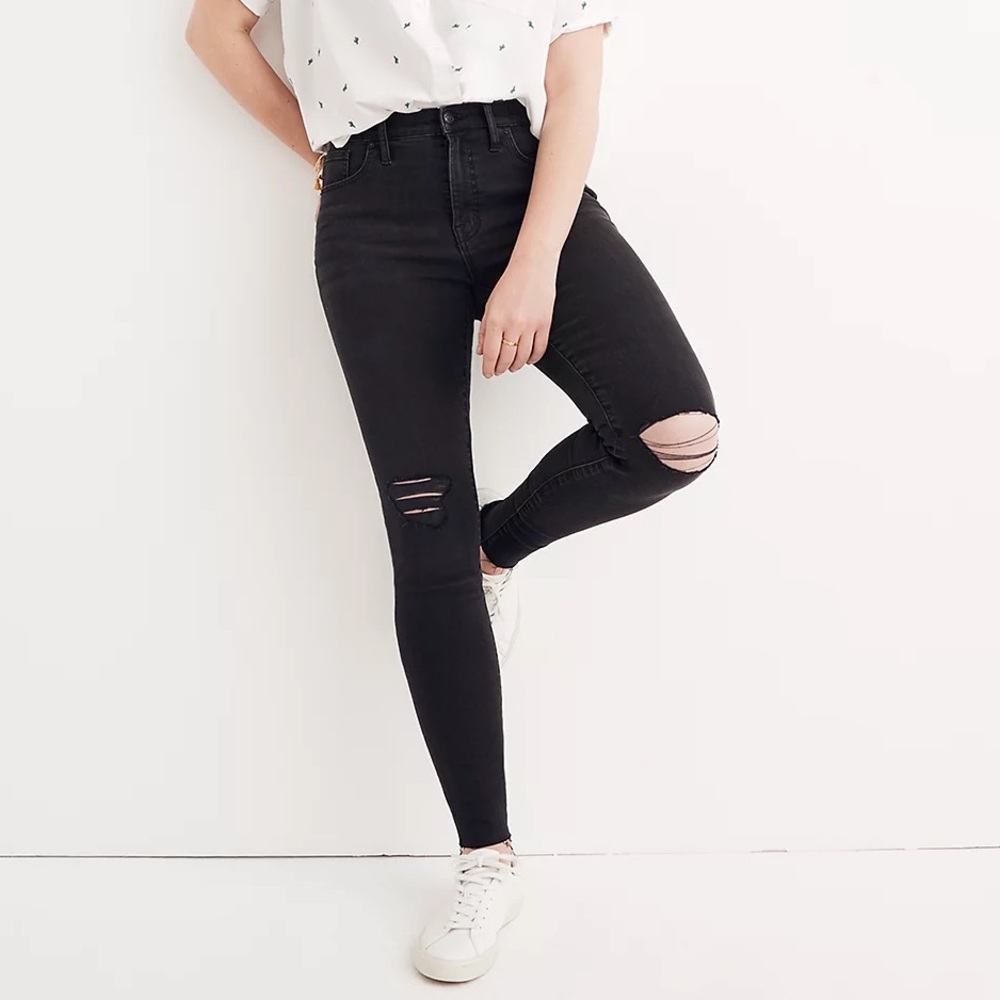 Madewell 9” Mid Rise Skinny Black Jeans